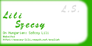 lili szecsy business card